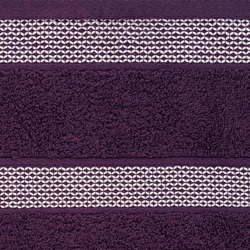 Image of Casa Copenhagen - Egyptian Cotton Solitiare 6 Pcs Face Towel (30 X 30 cm) Colour : Dark Purple