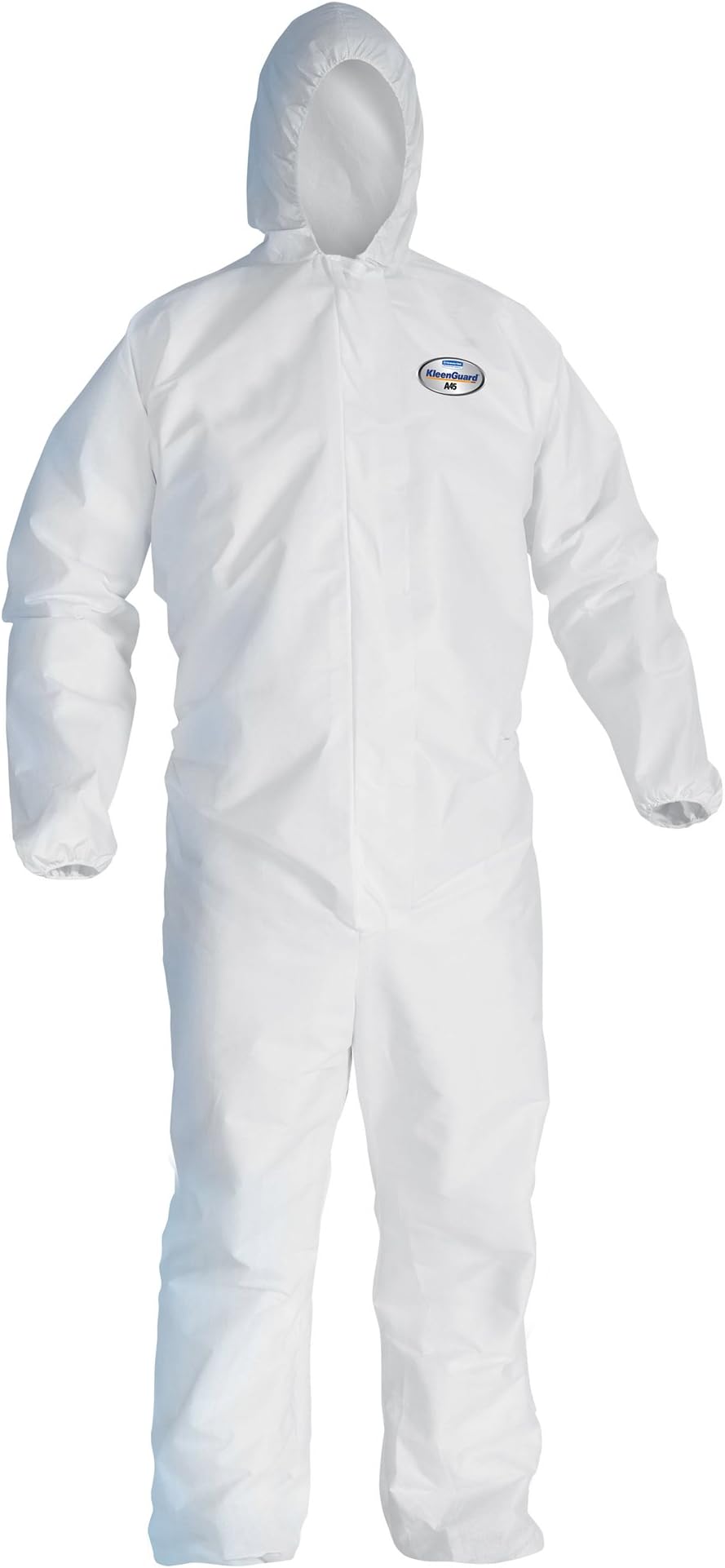 Kleenguard A45 Liquid & Particle Surface Prep & Paint Protection Coveralls (41510), Hooded, Reflex Design, Zipper Front, White, 5XL / 6XL, 25 / Case
