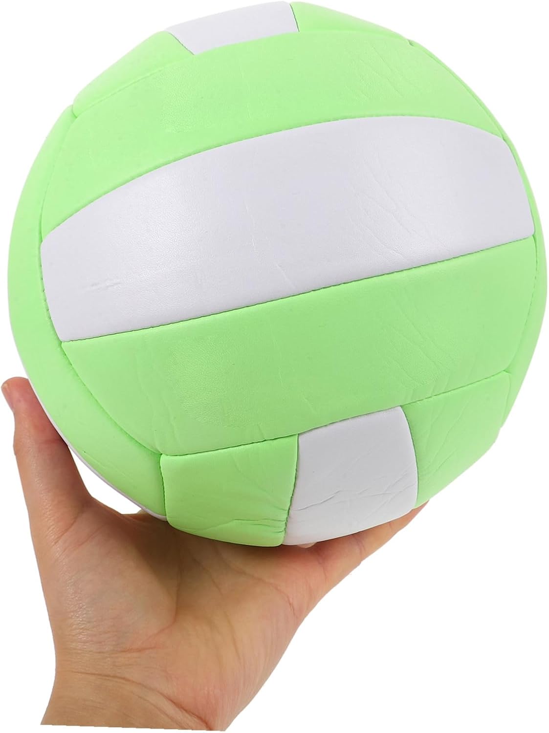 Soft Indoor Volleyball Size 5, Soft Training Ball for Volleyball Practice, Indoor Sports Equipment for Student Exams and Competition, Macaron Green White