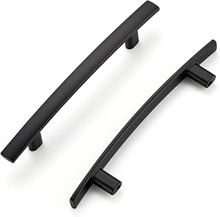 Ravinte 4 Inch Center Cabinet Handles, Curved, 30 Pack, Matte Black