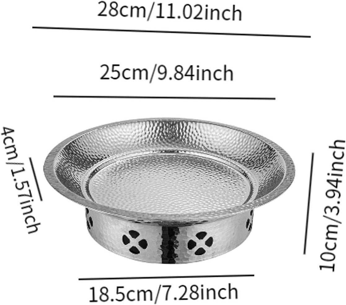 Hammered Pot Seafood Plate Serving Pan for Cooking for Seafood Vegetable Meat, 22cm gold ，26cm argent