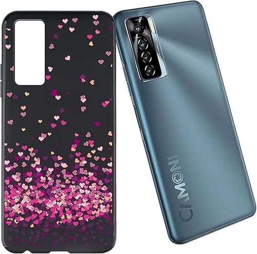 Funda para Tecno Camon 17 Pro 6.8, carcasa de silicona suave, carcasa negra de goma flexible para teléfono, funda de poliuretano termoplástico (TPU)