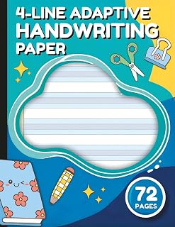 4-Line Adaptive Handwriting Paper: Cursive & Print Practice for Kids with Dysgraphia, ADHD, and Dyslexia | Visual Guide for Letter Placement and Confidence