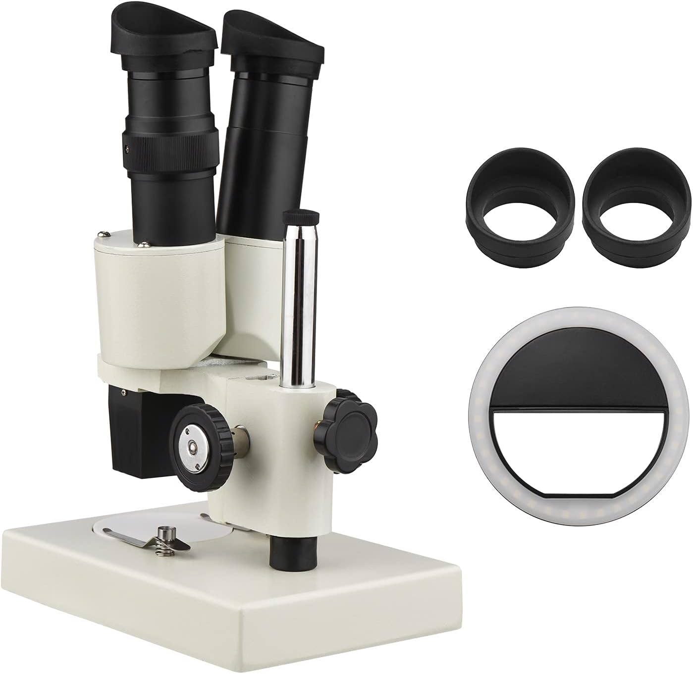 QAHM 40X Magnification Stereo Light Microscope Compound Binocular Microscope for Home School Laboratory Biological Education Machine Parts Texting Students Kids Adults