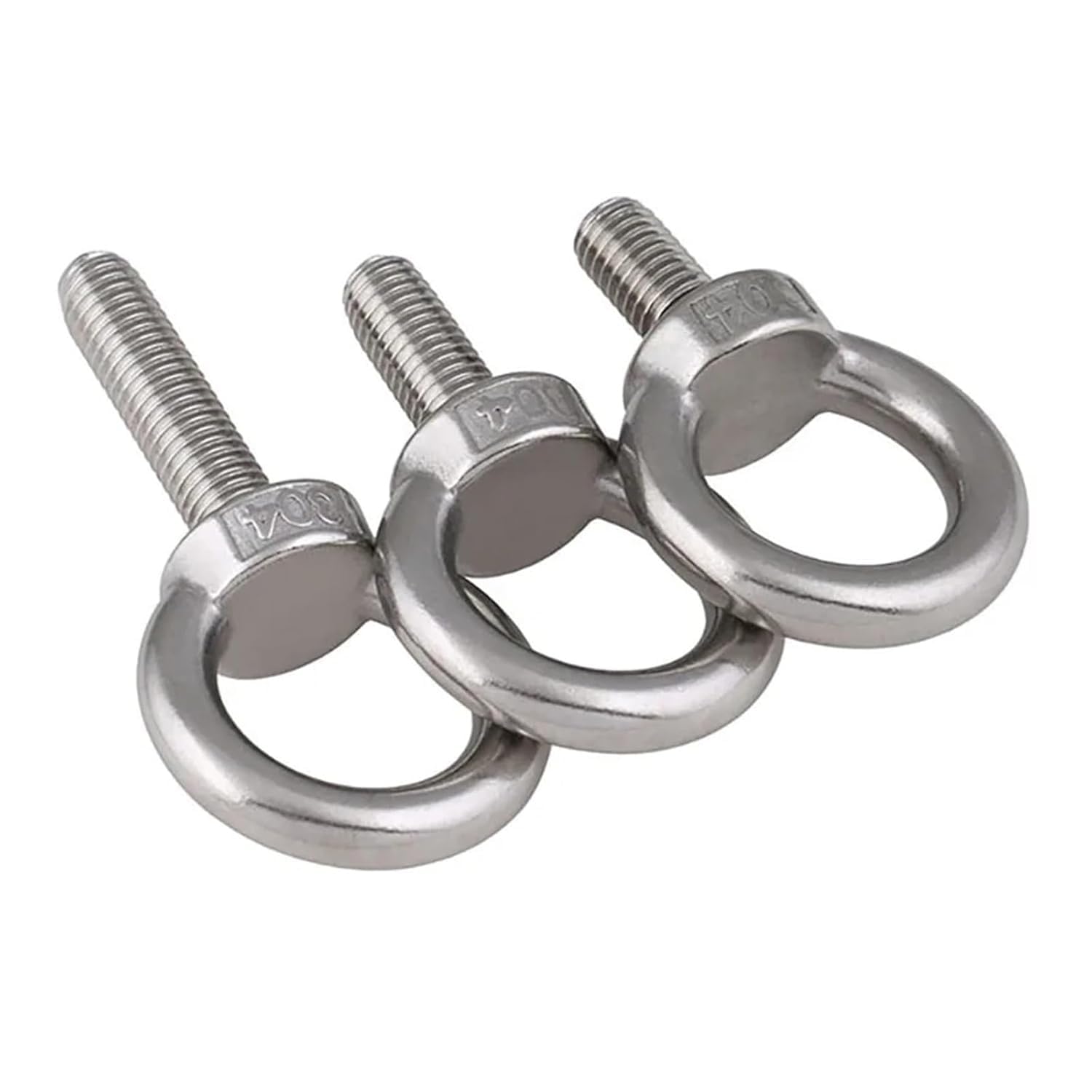 Fastening Hardware Hook Bolt Screw，304 A2 Stainless Steel Eye Bolt Marine Lifting Eye Bolt Ring Screw Loop Hole for Cable Rope Lifting M3