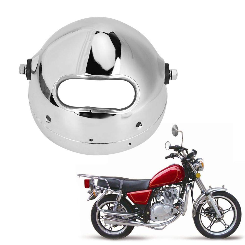 Qiilu Motorrad Scheinwerfer Gehäuse Lampenabdeckung, 5.75 Zoll Scheinwerfergehäuse LED -Scheinwerferschalenabdeckung von Motorradmodifikation Zubehör für Motorrad mit 1,3-1,6 Zoll Gabelrohr
