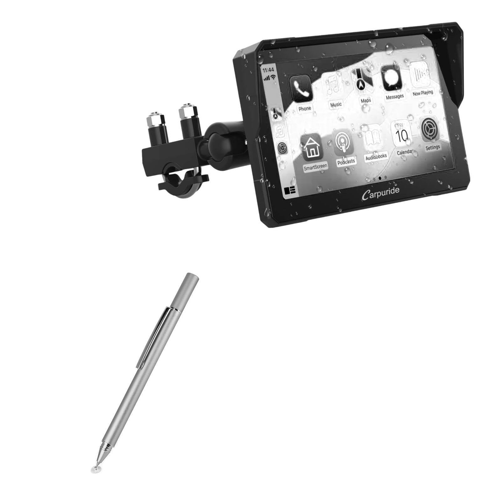 BoxWave Stylus Pen Compatible with Carpuride W702 (7 in) - FineTouch Capacitive Stylus, Super Precise Stylus Pen - Metallic Silver