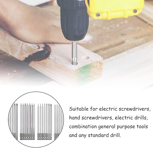 Miniatura 6 de Juego de 30 brocas magnéticas para destornillador de 3.937 in de largo, vástago hexagonal de 1/4 de pulgada, kit de brocas de acero S2 de seguridad,