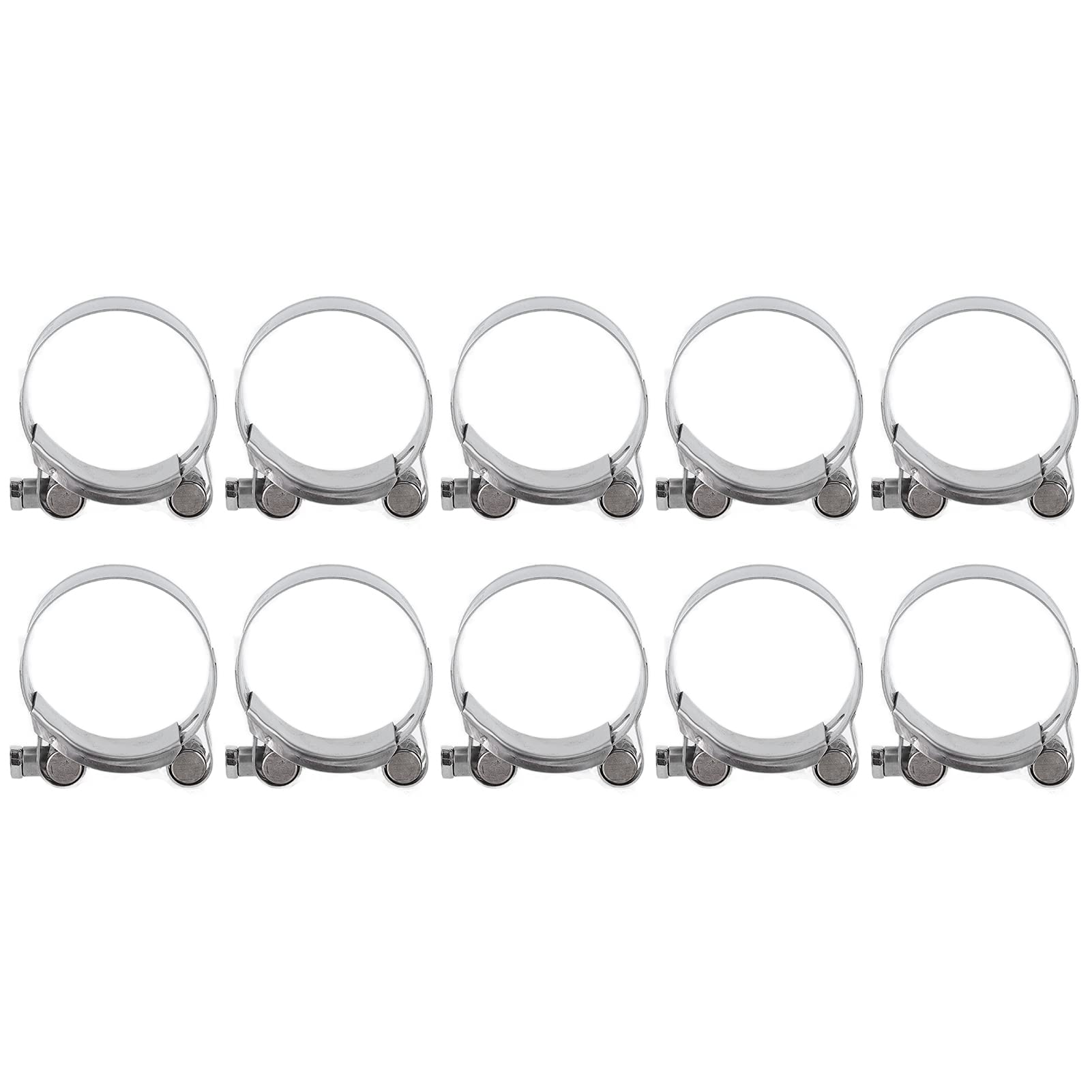 Cocoarm 10 Fascette Stringitubo 201 Fascette per Tubi in Acciaio Inossidabile Rinforzate con Nucleo Completo Finitura Zincata per il Fissaggio di Tubi Flessibili per di Carburante Industriali (52-55