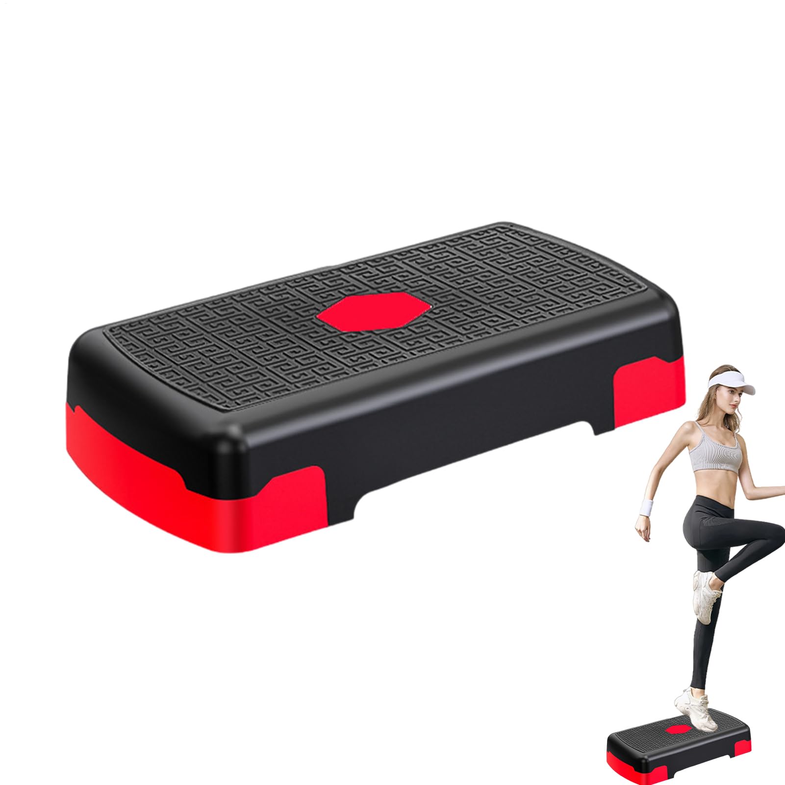 Stepper aerobowy, regulowana wysokość, deska do ćwiczeń, antypoślizgowa deska z 3 stopniami, kompaktowy i lekki, idealny do domowej siłowni, treningu siłowego cardio, 40 cm