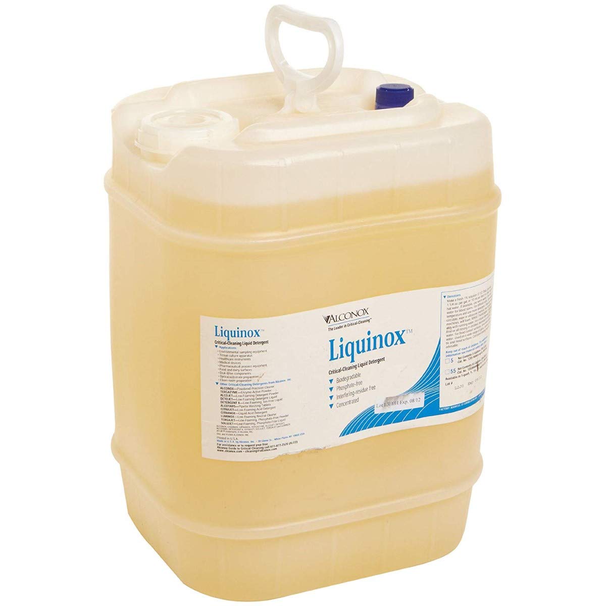 Alconox 1205 Liquinox Anionic Critical Cleaning Liquid Detergent, 5 gallon Jerrycan