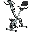 Exercise Bike for Home Workout Stationary Bike with Table | Foldable Indoor Cycling Bike for Seniors | 330 LB Capacity and Seat Backrest Adjustments