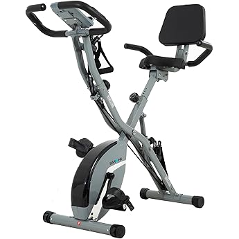 Exercise Bike for Home Workout Stationary Bike with Table | Foldable Indoor Cycling Bike for Seniors | 330 LB Capacity and Seat Backrest Adjustments