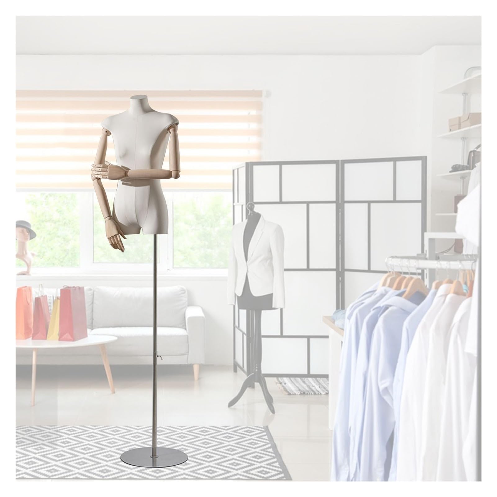 Mannequin buste réglable femme pour corriger les défauts de coupe en couture