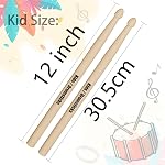 Des bâtons de tambour pour les enfants, des bâtons pour les jeunes, 12 Inch bâtons de tambour à l'érable, bâtons à tambour pour enfants, accessoires de percussion d'instruments de musique, bâtonnets pour les étudiants, débutants (2 Nombre de paires)