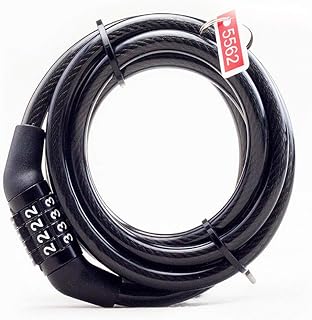 Bike Locks Heavy Duty, Bicycle Locks Accessories Bike Cable Basic Self Lock Coiling Resettable Combination Alarm Steel Cable (Black)