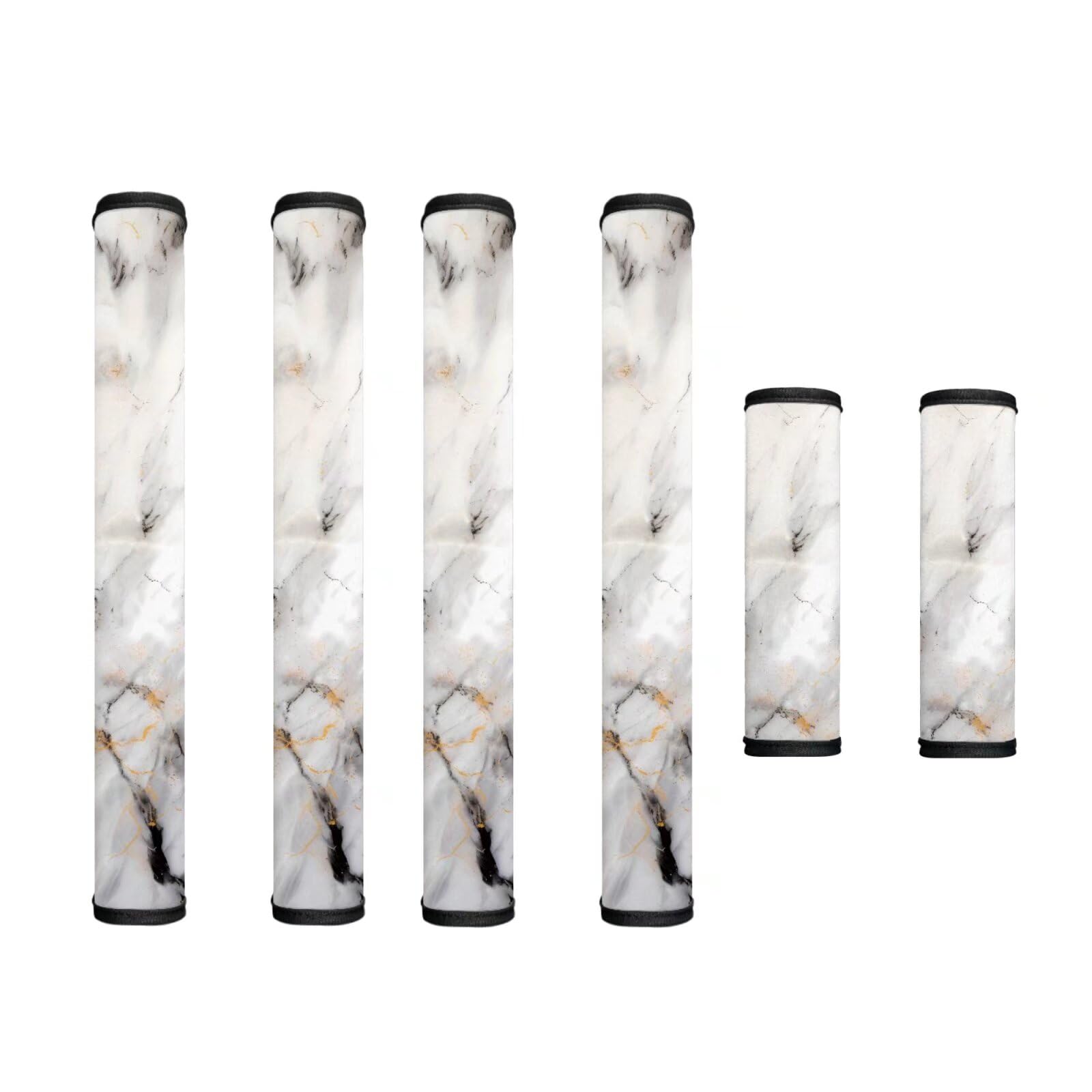 Refrigerator Door Handle Covers Set of 6 Kitchen Electrical Appliances Handle Protector Anti-Slip Fridge Microwave Oven Decor and Accessories, Gray White Marble Print