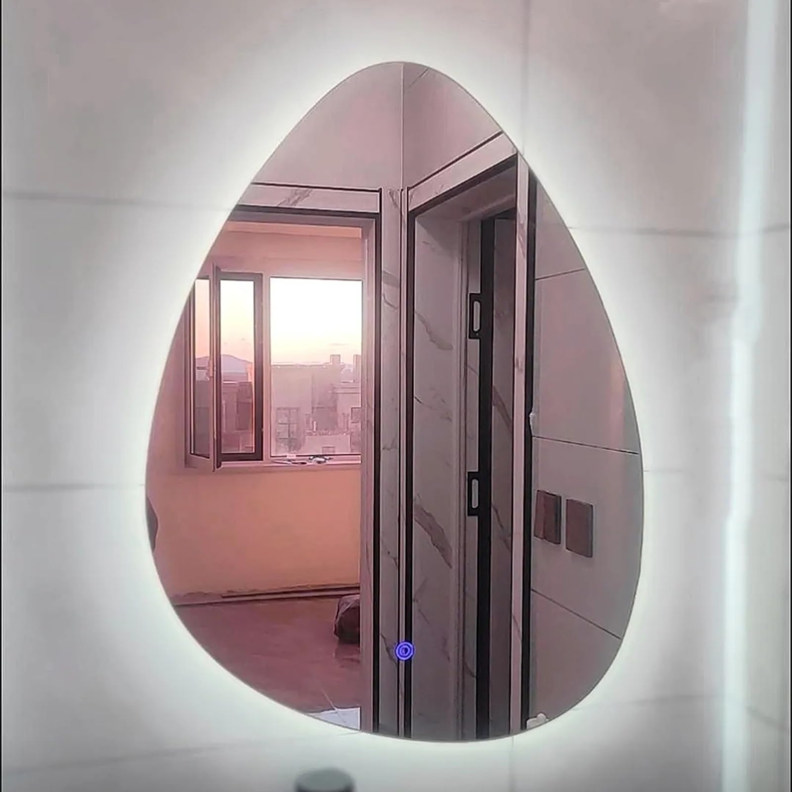 Specchio Espejo de baño LED, 40 x 60 cm | 50 x 70 cm | 60 x 80 cm | 70 x 90 cm, Espejo de pared Irregular, Espejo de maquillaje para dormitorio, entrada y salón