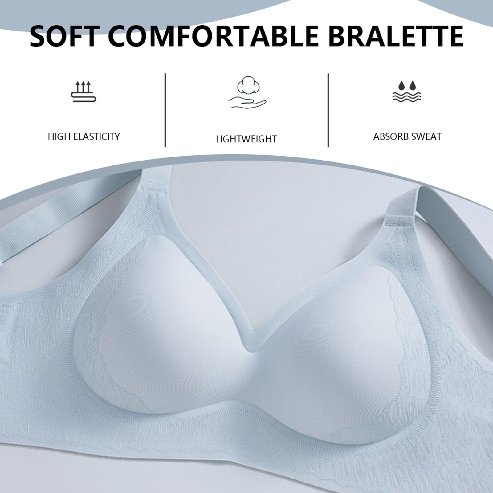 Brassiere Sport Femme sans Armature Soutien Gorge Push up 75D | brassière forte poitrine support léger bretelles larges et confortables sous un t-shirt
