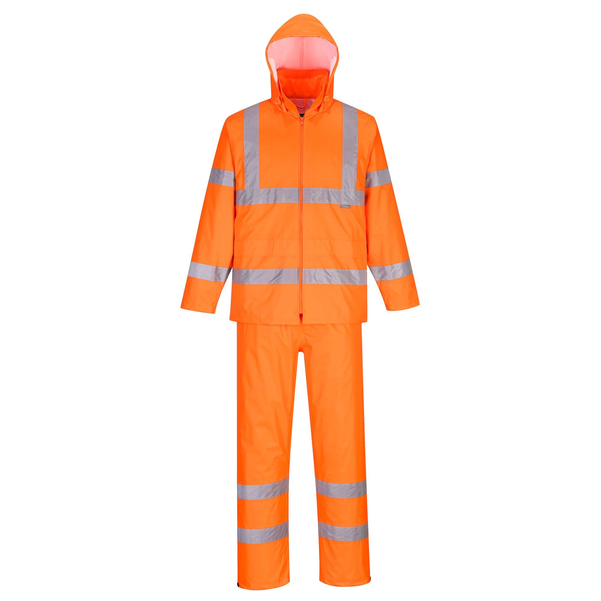 Combinaison de pluie pliable haute visibilité Orange taille M