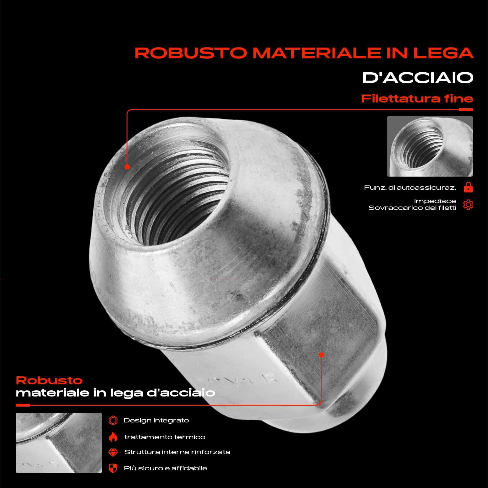 Frankberg 5x Dadi per ruota Bulloni per ruota Compatibile con Mokka/Mokka X J13 Aveo Compatto T300 olando J309 Ampera R12 Cruze J300 Replace# 611-084
