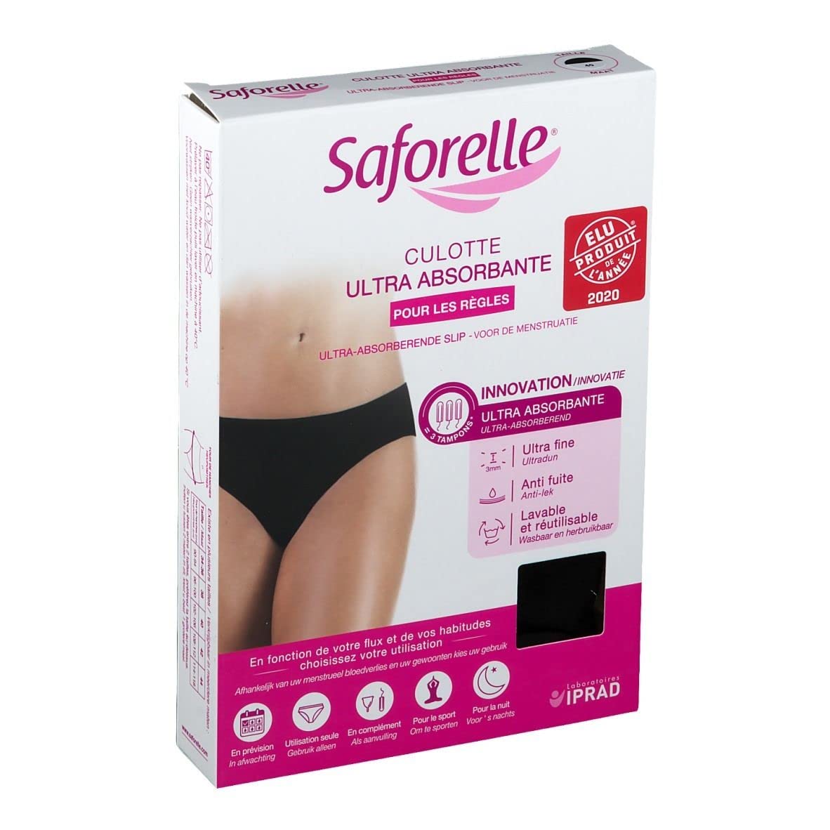 SaforelleINCONTINENCE_PROTECTOR, Black, L