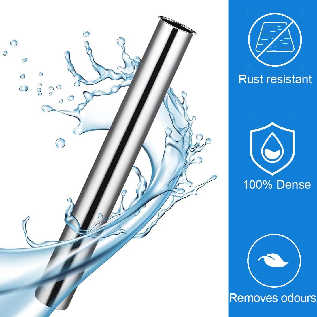 GXGM Tubo Di Prolunga Per Scarico Lungo 300 Mm,Sifone Lavabo Bagno, Scarico Lavandino Bagno, Tubo Di Prolunga Per Scarico Cromato Per Scarico Del Lavabo (Dado, Rondella Di Tenuta In Gomma)