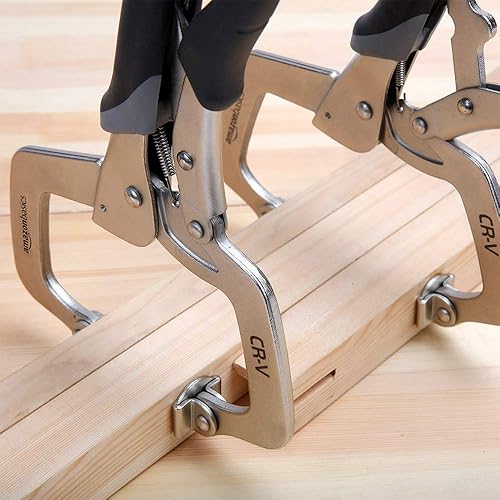 Miniatura 4 de Yaxa Basics Abrazaderas de metal ajustables para carpintería, soldadura o reparaciones, 11 pulgadas, paquete de 2, negro/plateado