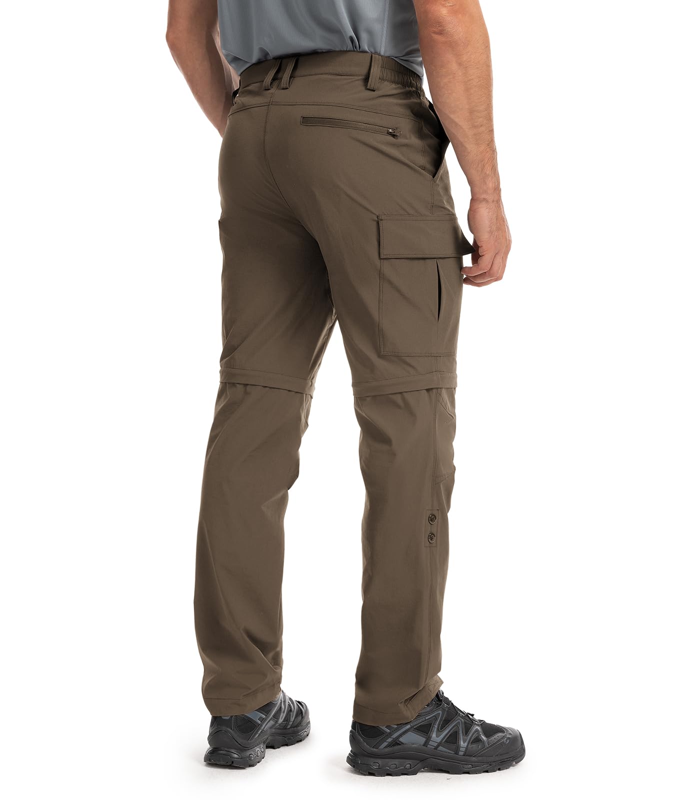 Hiauspor Pantalones de Senderismo para Hombre, Pantalones Transpirables de Secado rápido con Cremallera para Carga de Pesca de Trekking al Aire Libre