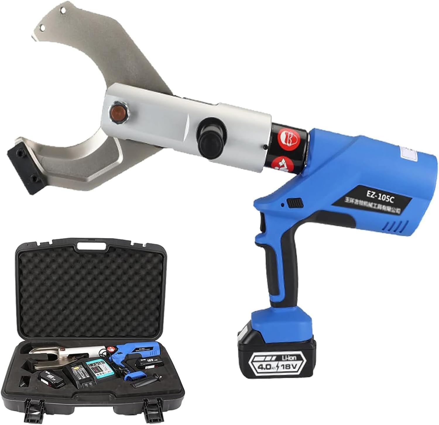 LMRXOFE Cordless Hydraulic Cable Cutter With Digital Display, Electric Shears For Cu And Al Cable, Includes Dc18v 4.0ah Lithium Battery, Ideal For Heavy-duty Cutting Tasks Ez105c a