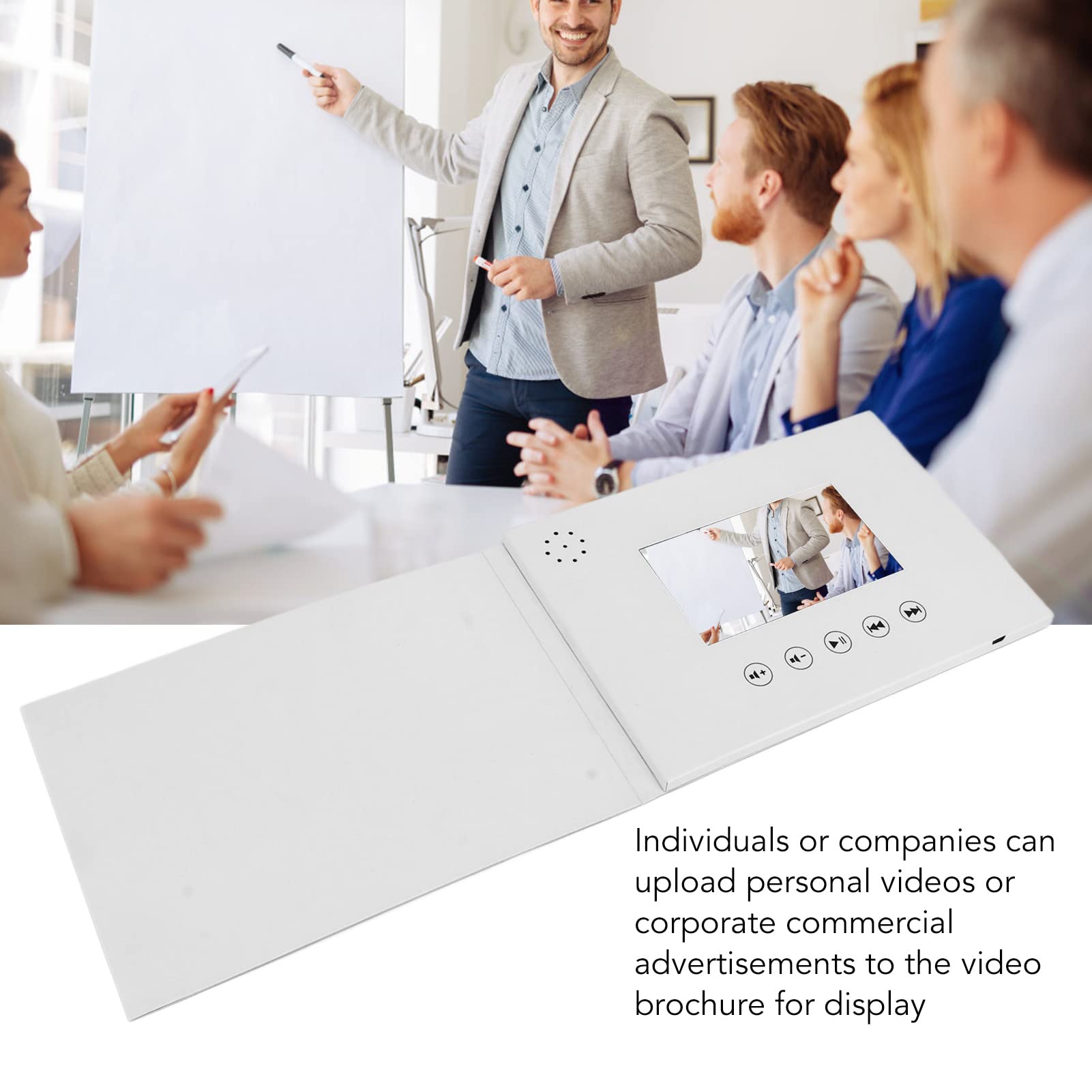 Tarjeta de Felicitación de Video, Tarjeta Electrónica con Pantalla LCD, Alta Definición de 1280x720, Compacta y Portátil, Se Puede Utilizar como Publicidad Comercial y Marketing, (Batería de Iones