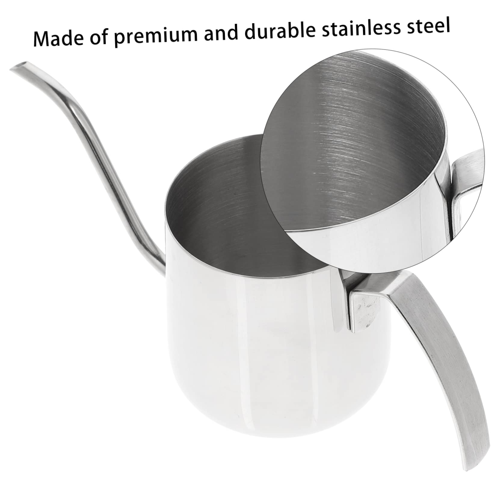 FUNOMOCYA Stainless Steel Long Spout Coffee Pot with Scale Lightweight Hand Brewing Kettle for Precise Water Control for Home Parties and Coffee Shops