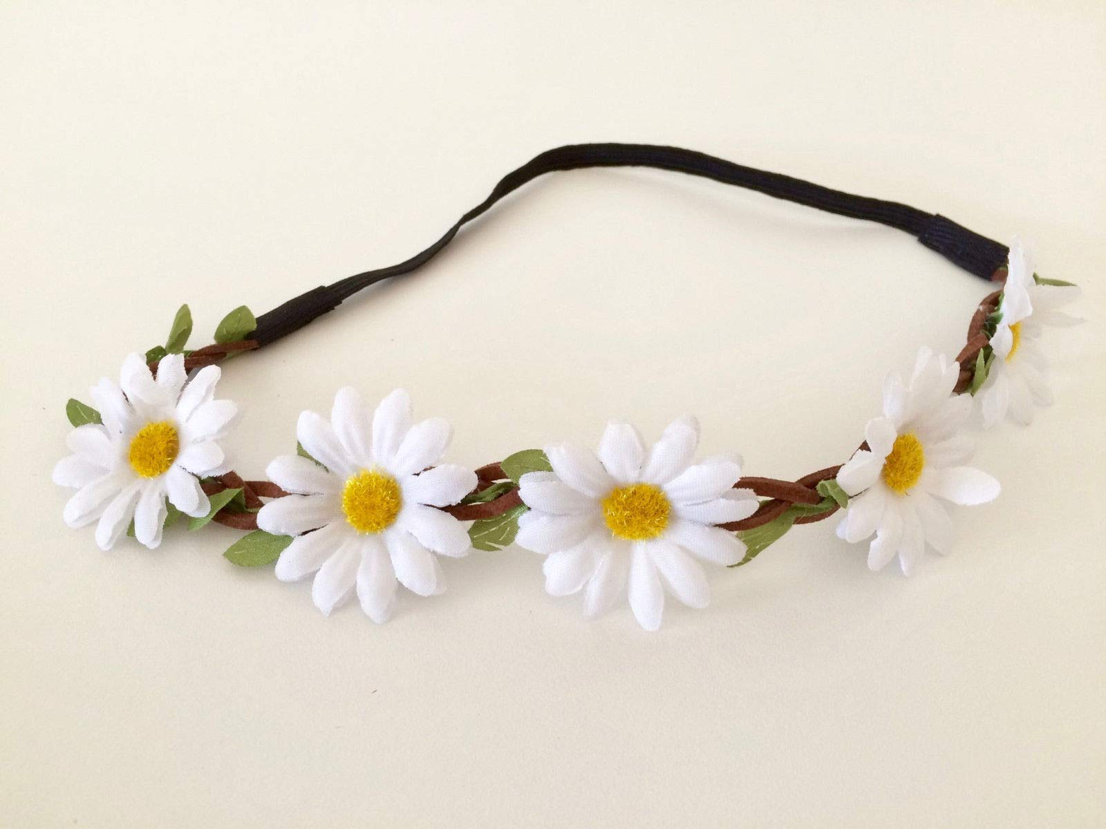 EliteKoopers White Daisy Design Garland Floral Flower Headband For Festival Party Wedding (1 Pcs)
