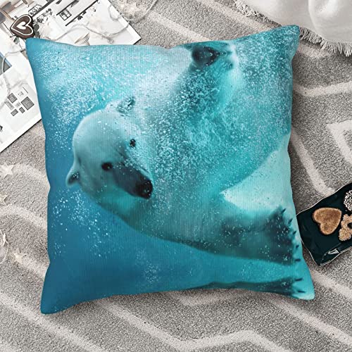 Radda Polar Bear Print Throw Pillow Covers,Decorative Soft Corduroy Cushion Covers For Living Room Bedroom Couch Bed Sofa #TOP7