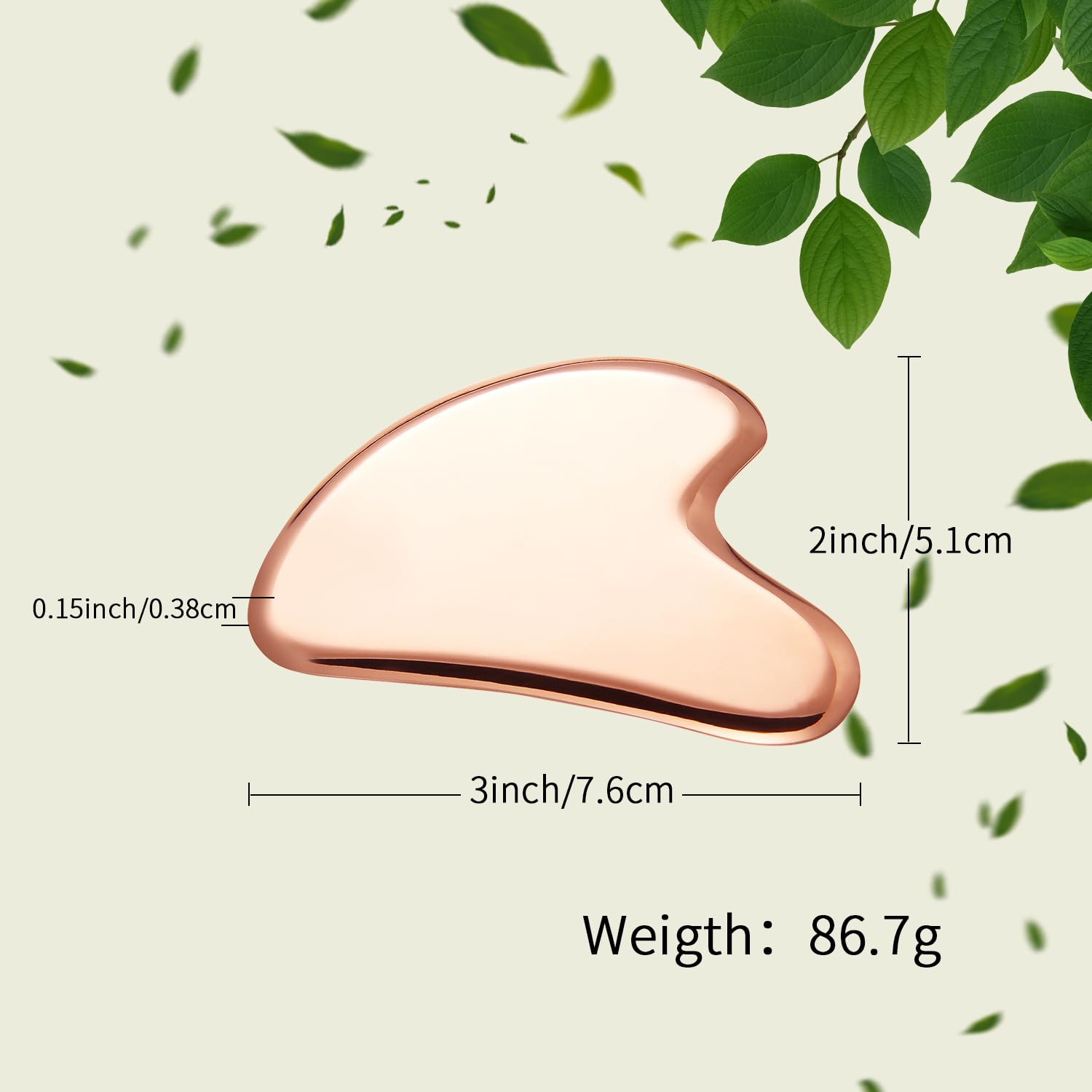 MagEnergy Gua Sha Tool Pure Kupfer Scraping Rückenmassagegerät Guasha Board für Hals und Körper Hautpflege Tool Besondere Geschenke für Großeltern Eltern Freunde (Kupfer 1)