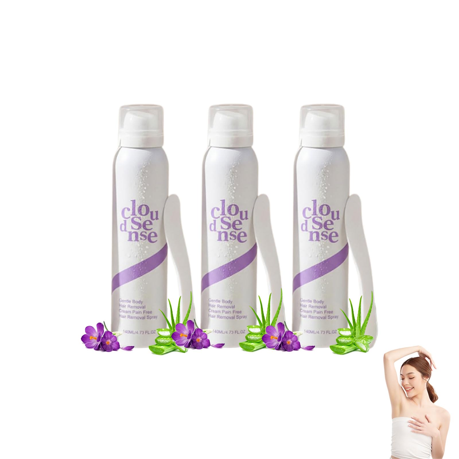 Cloud Sense Pain-Free Hair Removal Spray for Sensitive Skin, Cloud Sense Smooth Hair Removal Spray,Suitable for Every Skin Type and Corner Women and Men (1pc) — view 8