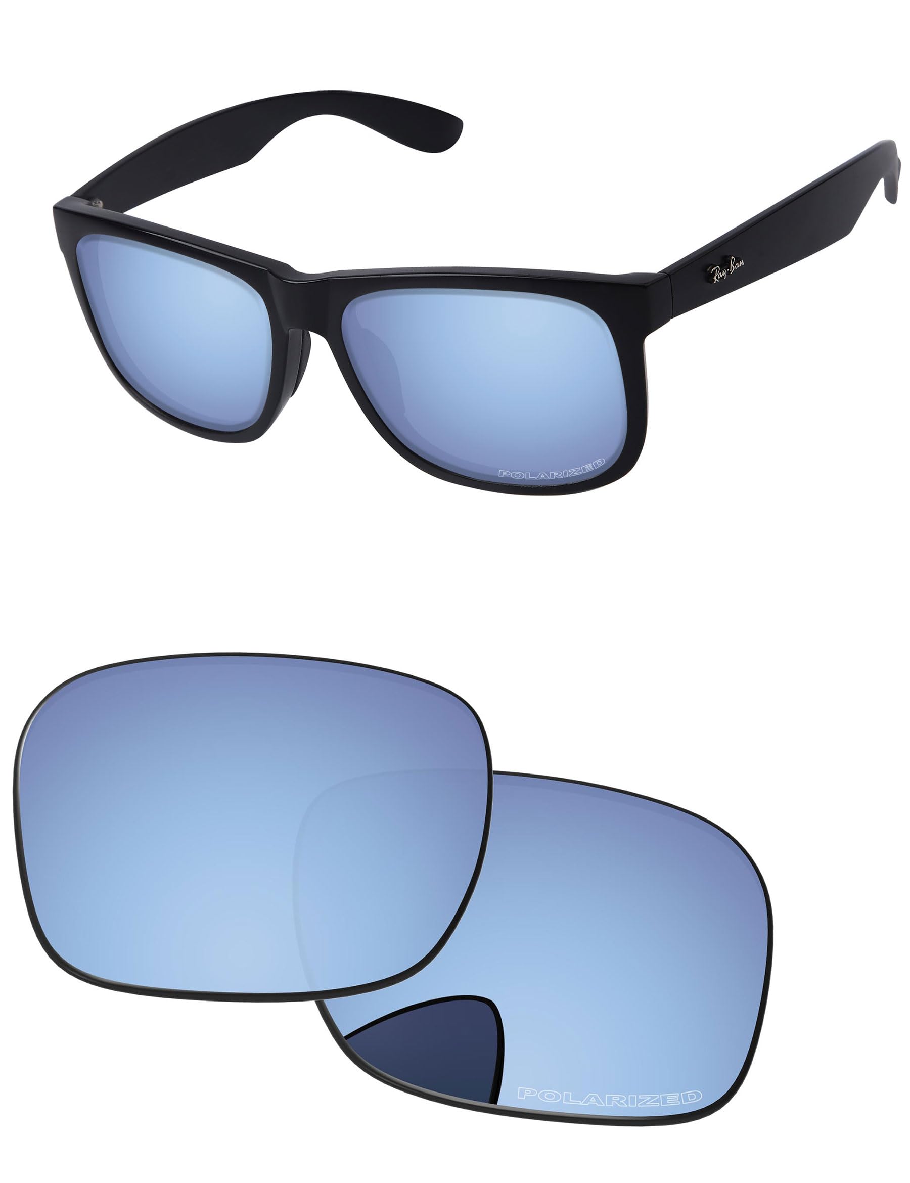 Lenti di ricambio compatibili con occhiali da sole Ray-Ban Justin RB4165 da 54 mm, vestibilità precisa, resistenti ai raggi UV e agli urti