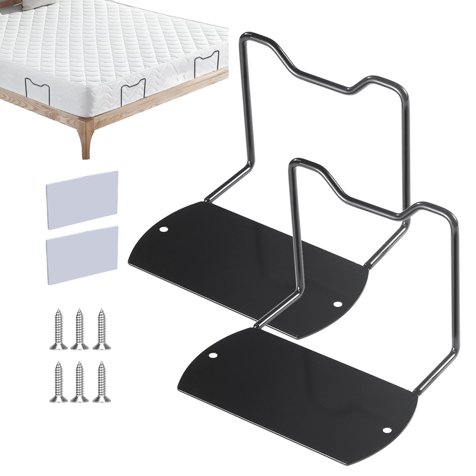 Rutschstopp für Bett, Matratzenauflage mit Anti-Rutsch-Clip, Matratzenhalter, Bettstopper mit Clip | 2 rutschfeste Matratzen, verhindern das Ausfallen der Matratze