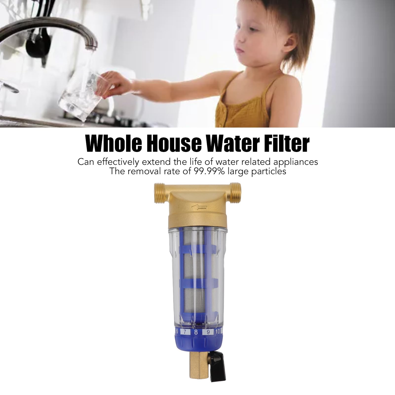 DAUERHAFT Cyclonic Sedimentation Water Filter , G1/2in Easy to Install High Accuracy Water Filter Protective for Heater