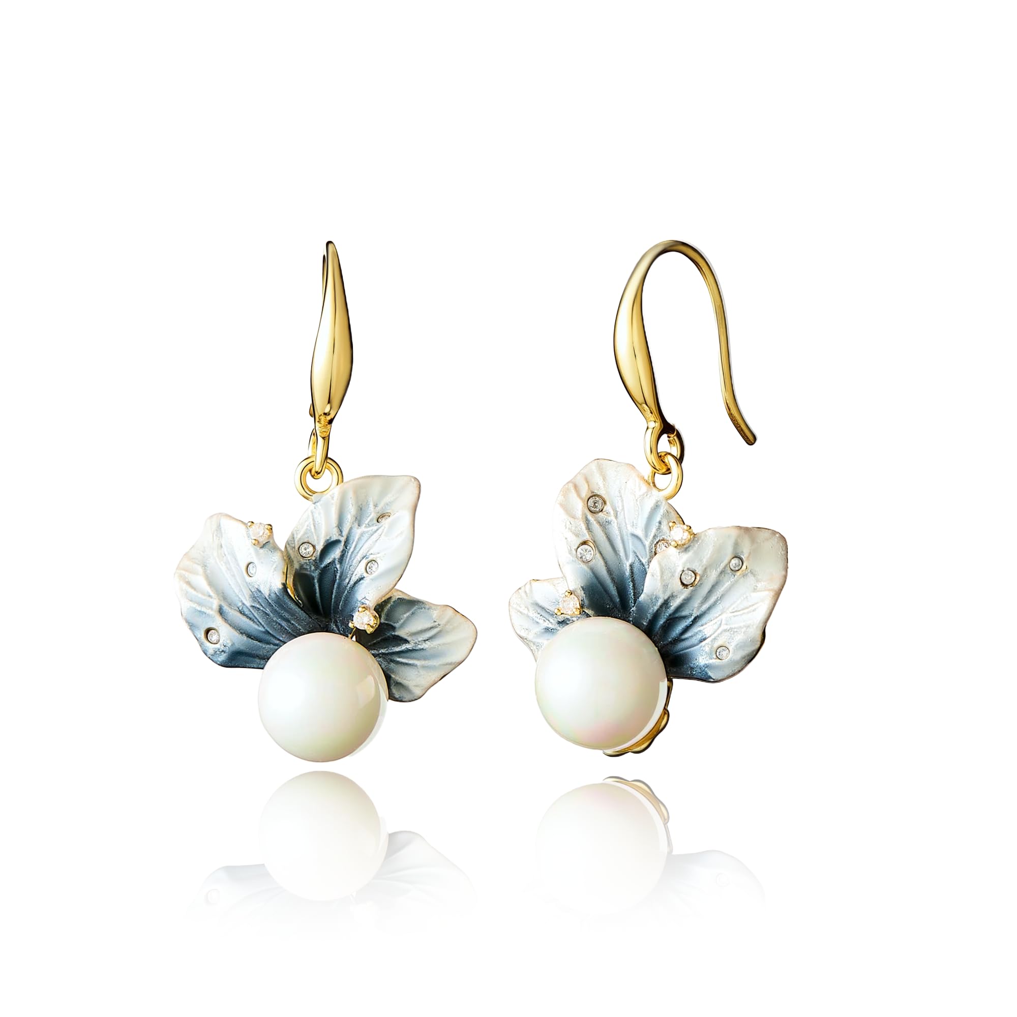 Flower Earrings for Women: Qinasi Statement Floral Dangle Earrings for Women 4K Jewelry Cute Unique Dangly Summer Leaf Earring Gold Fashion Earrings,