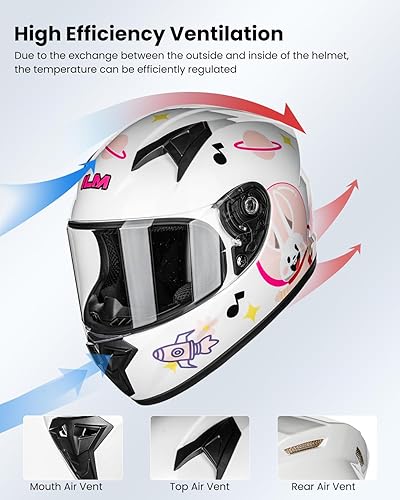 Miniatura 4 de ILM - Casco para jóvenes y niños, de cara completa, para motocicleta, aprobado por el DOT y ECE, para motocross, ATV, bicicleta de tierra, casco de
