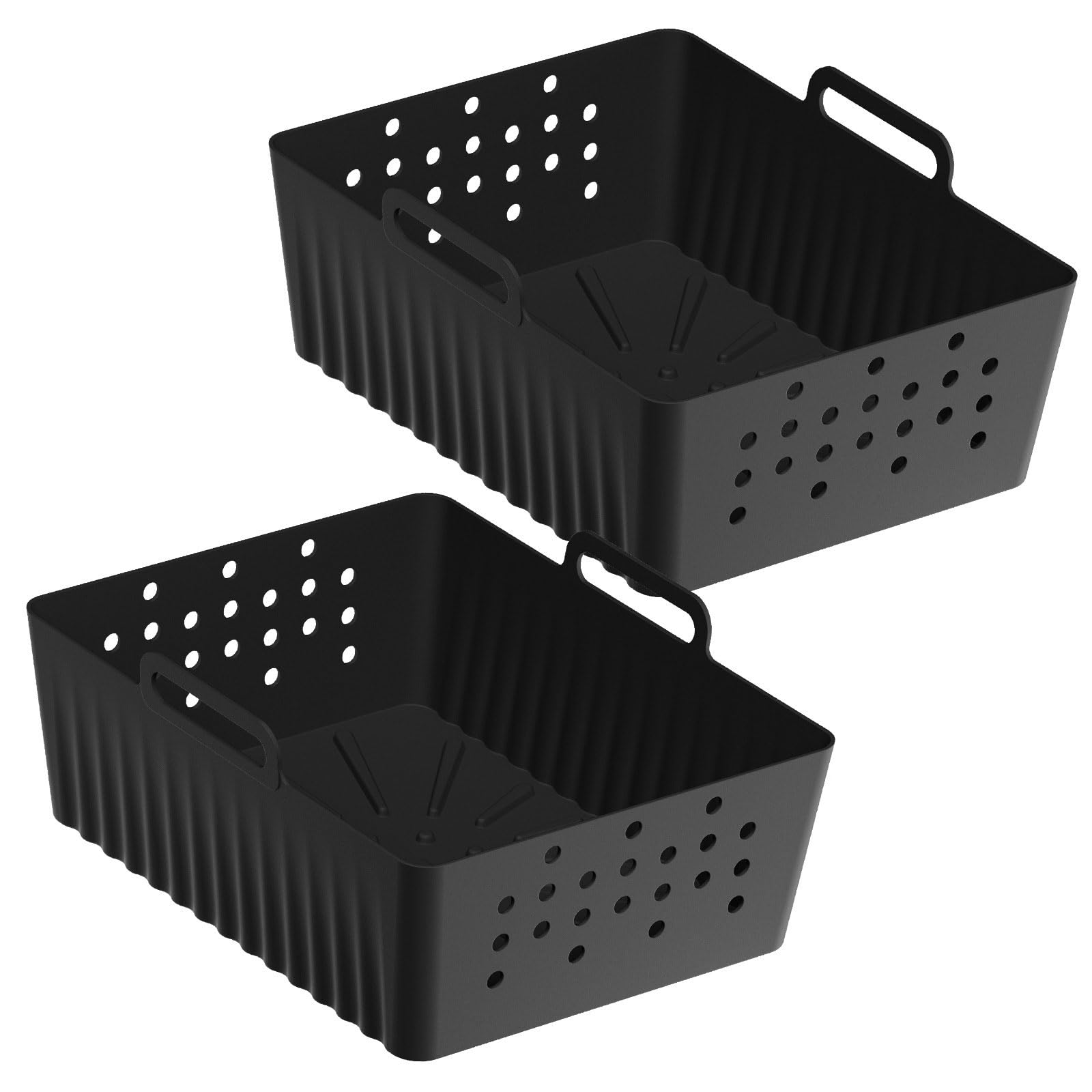Msioytog Black 2 Count Silicone Nonstick Air Pad Silicone Baking Tray Cooking Liners Air Accessories Baskets Molds
