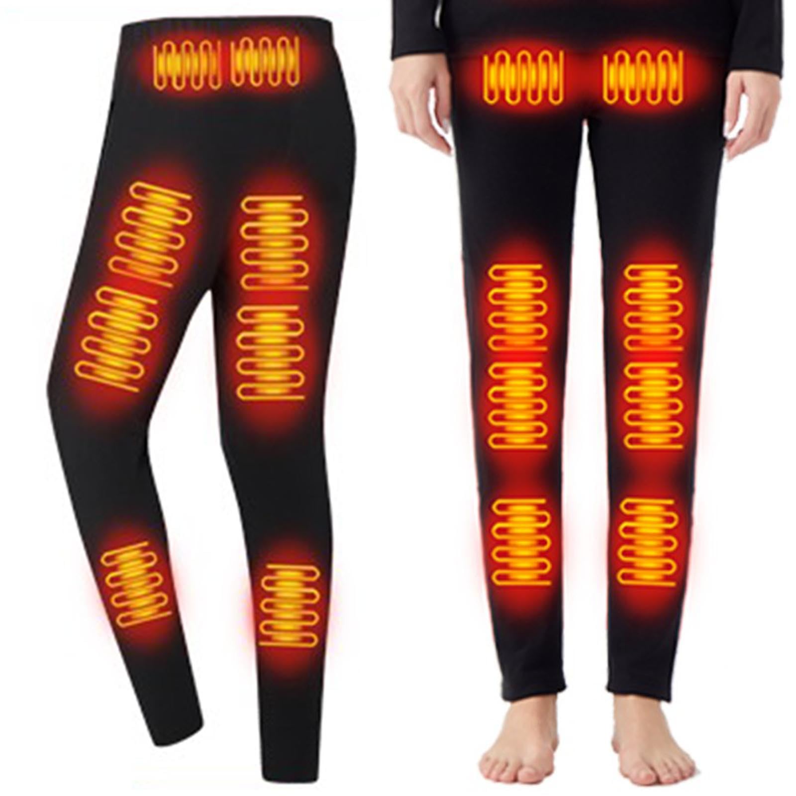 Beheizbare Thermo Hose Herren Warm Fleece Beheizte Thermo Unterteile mit 16 Heizzonen, 3 Einstellbare Wärmestufe USB Elektrisch Thermohose Basisschicht Waschbar Heizung Hosen für Moto Jagd Ski Camping