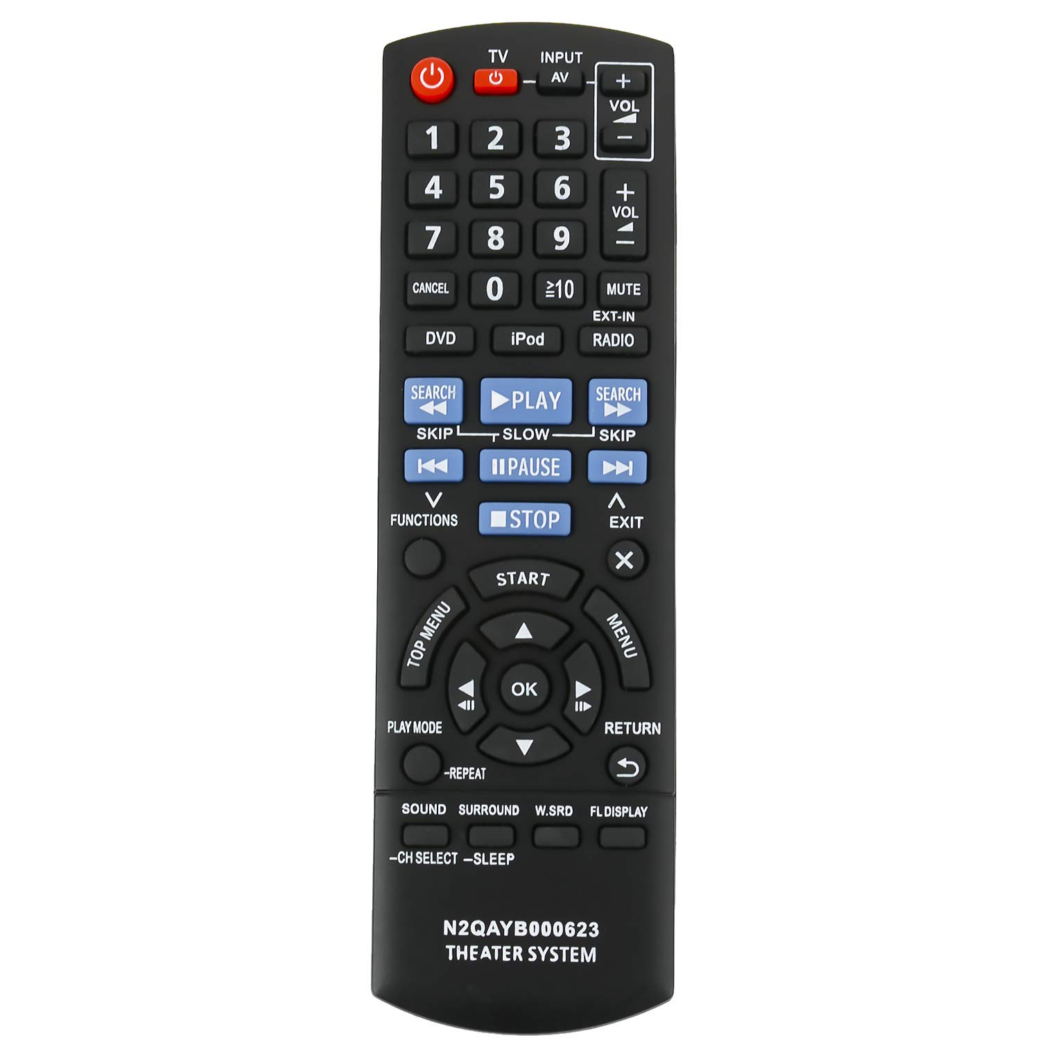 New N2QAYB000623 Replacement Remote Control fit for Panasonic DVD Home Theater Sound System SC-XH150 SCXH150 SA-XH150 SAXH150