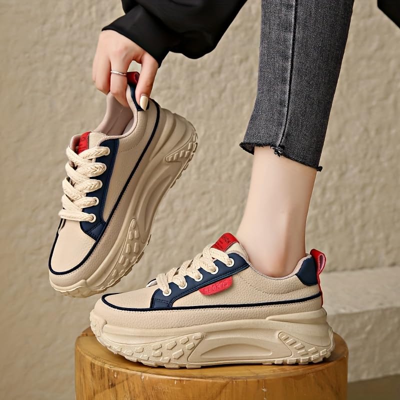 Fashion Women's Thick Sole Sneakers Color Matching Design, Creative Design2