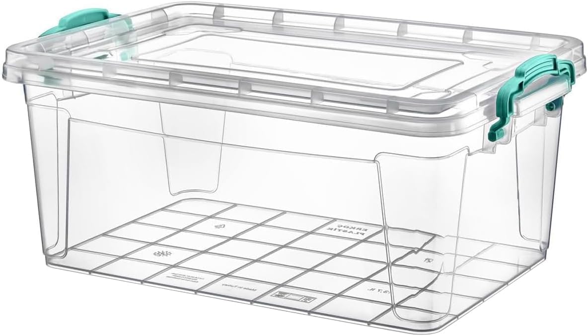 Best House | Plastic Storage Box with Lids | Size 10L (L:42.8cm W:27.8cm H:13.7cm) | Set of 1 | Stackable Clear Durable Multipurpose Office supplies Home Kitchen Tools Crafts Household (MEDIUM Size)