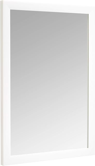 Amazon Basics Rectangular Wall Mirror - 50.8 x 71.1 cm, Standard Trim, White