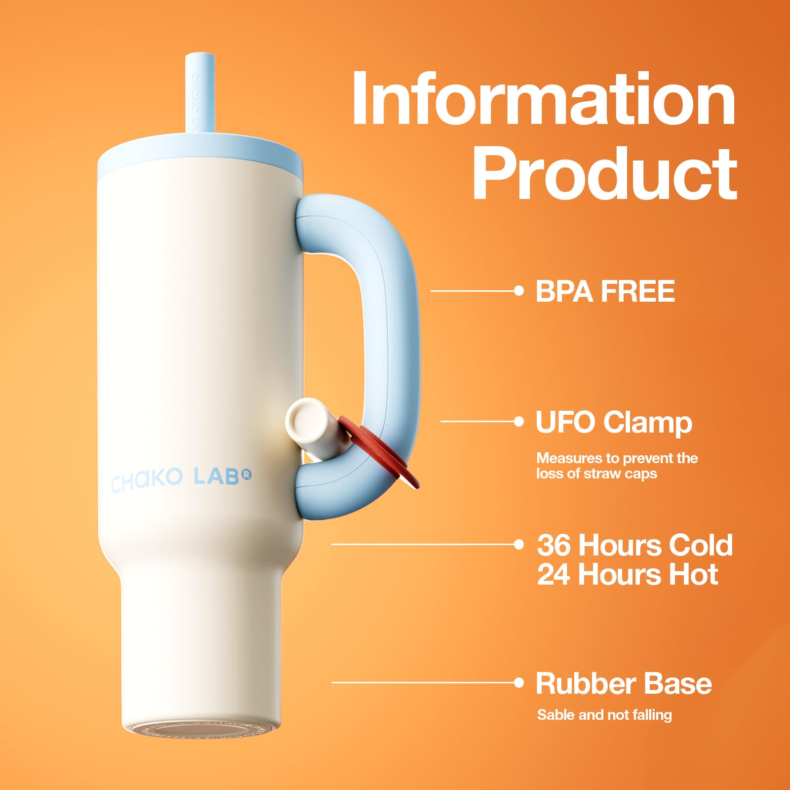 CHAKOLAB BaWangCup Insulated Water Bottle drinkware White&Blue Tumbler 1000ml, 1050 ml - Image 4