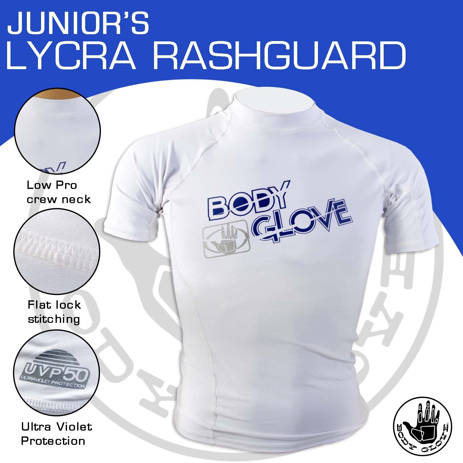 Body Glove boys Basic Short Sleeve Fitted Rash Guard Shirt, White, 14-15 US