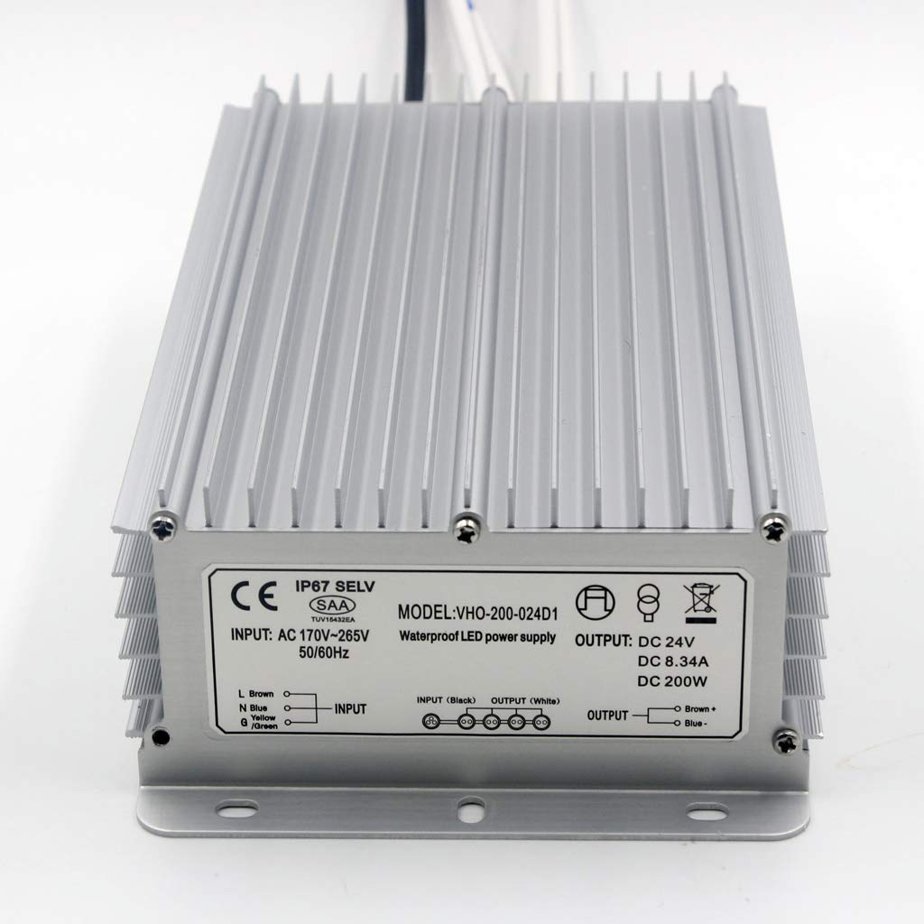 Fuente de alimentación LED (200 W, 24 V, resistente al agua)